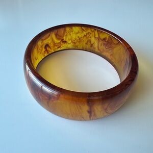 Vintage Bakelite Root beer Swirl Bangle